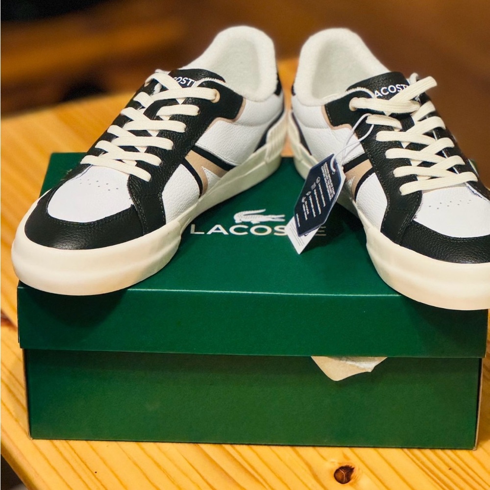 Lacoste Men's Black and White Sneakers - Picture 1 of 6